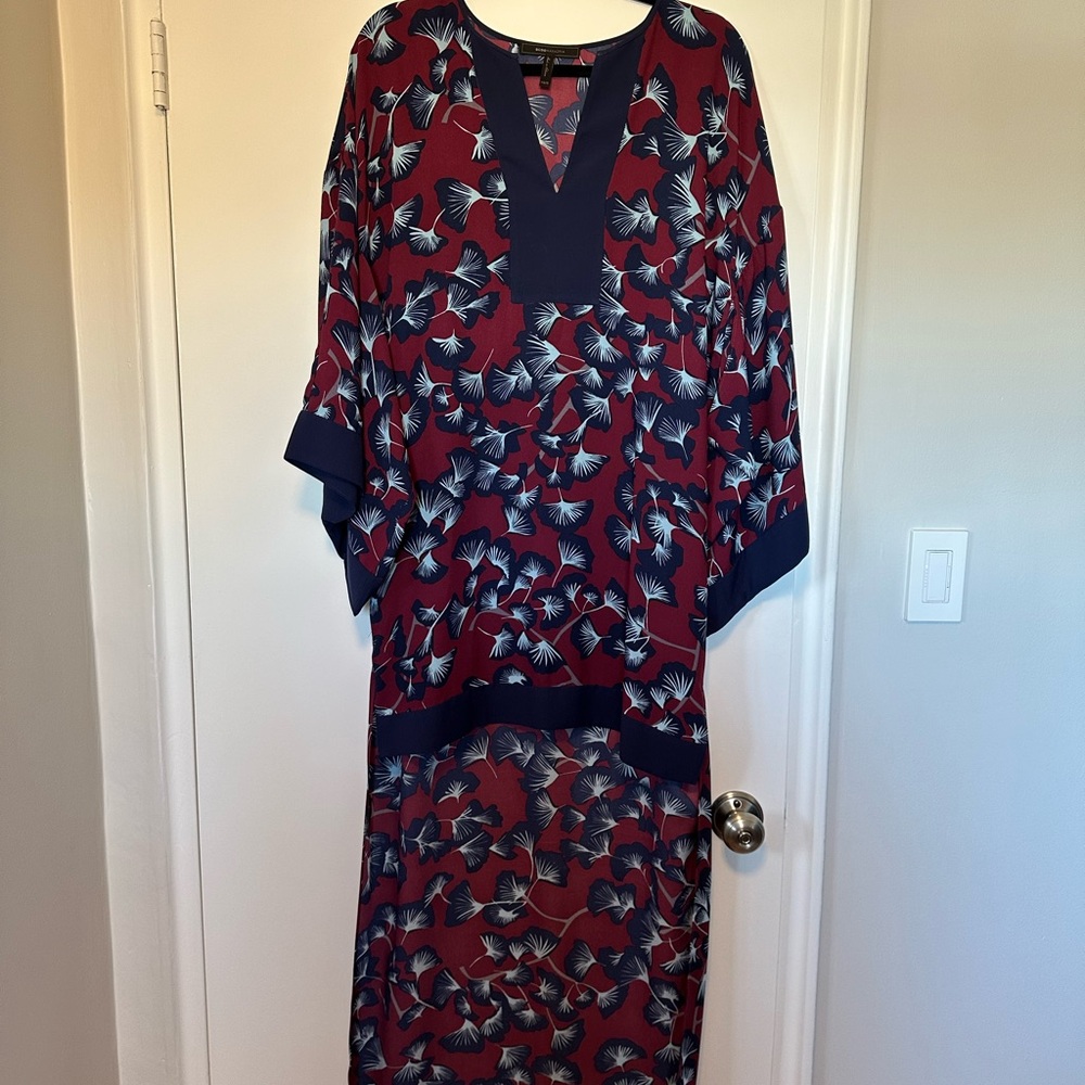 BCBGMaxAzria Floral High Low Dress with Kimono Sleeves